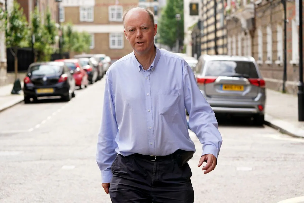 England’s Chief Medical Officer Chris Whitty outside the Department of Health in London on June 25, 2021. (Kirsty O’Connor/PA)