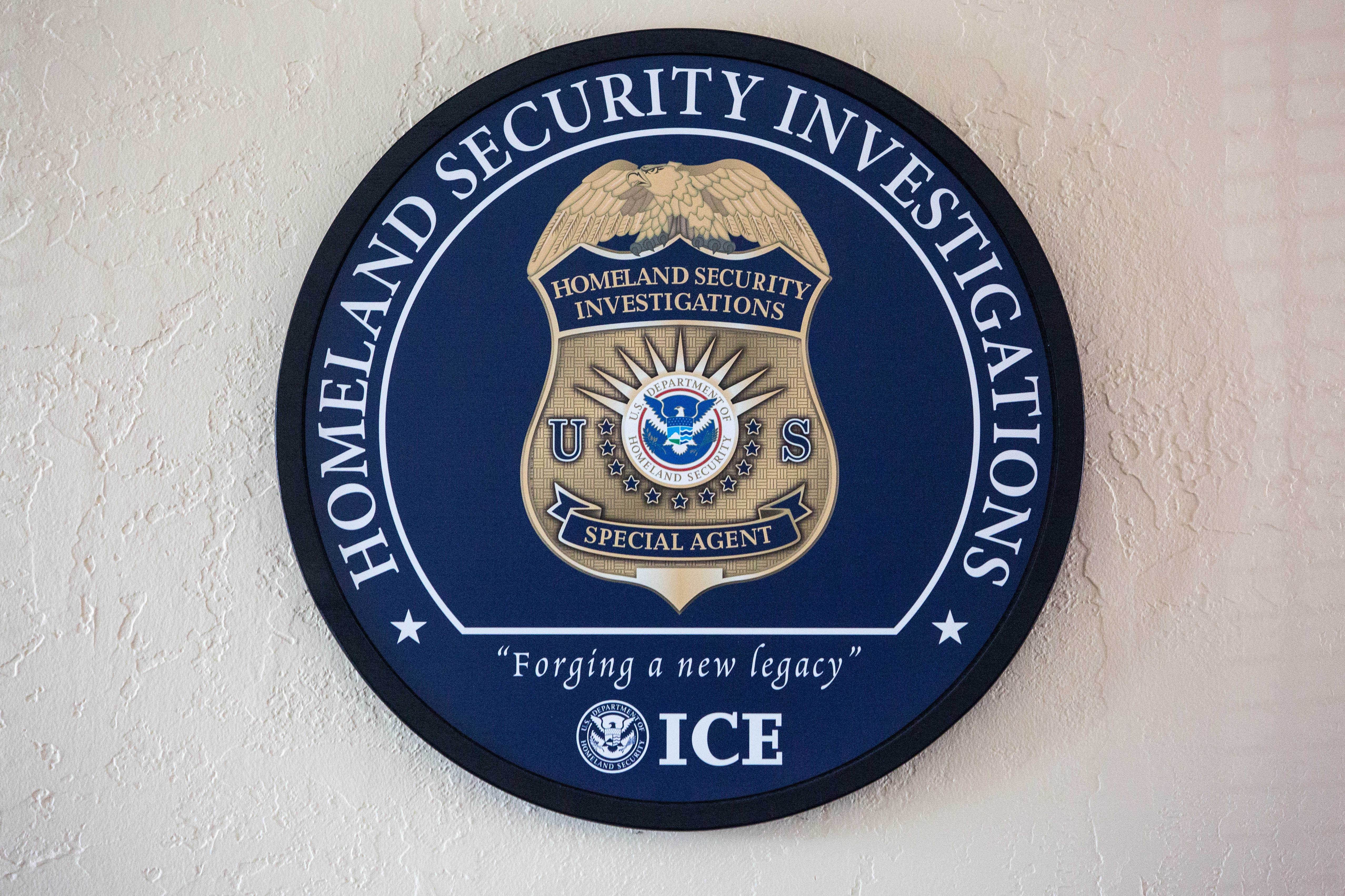 ICE Homeland Security Investigations logo. (Samira Bouaou/The Epoch Times)