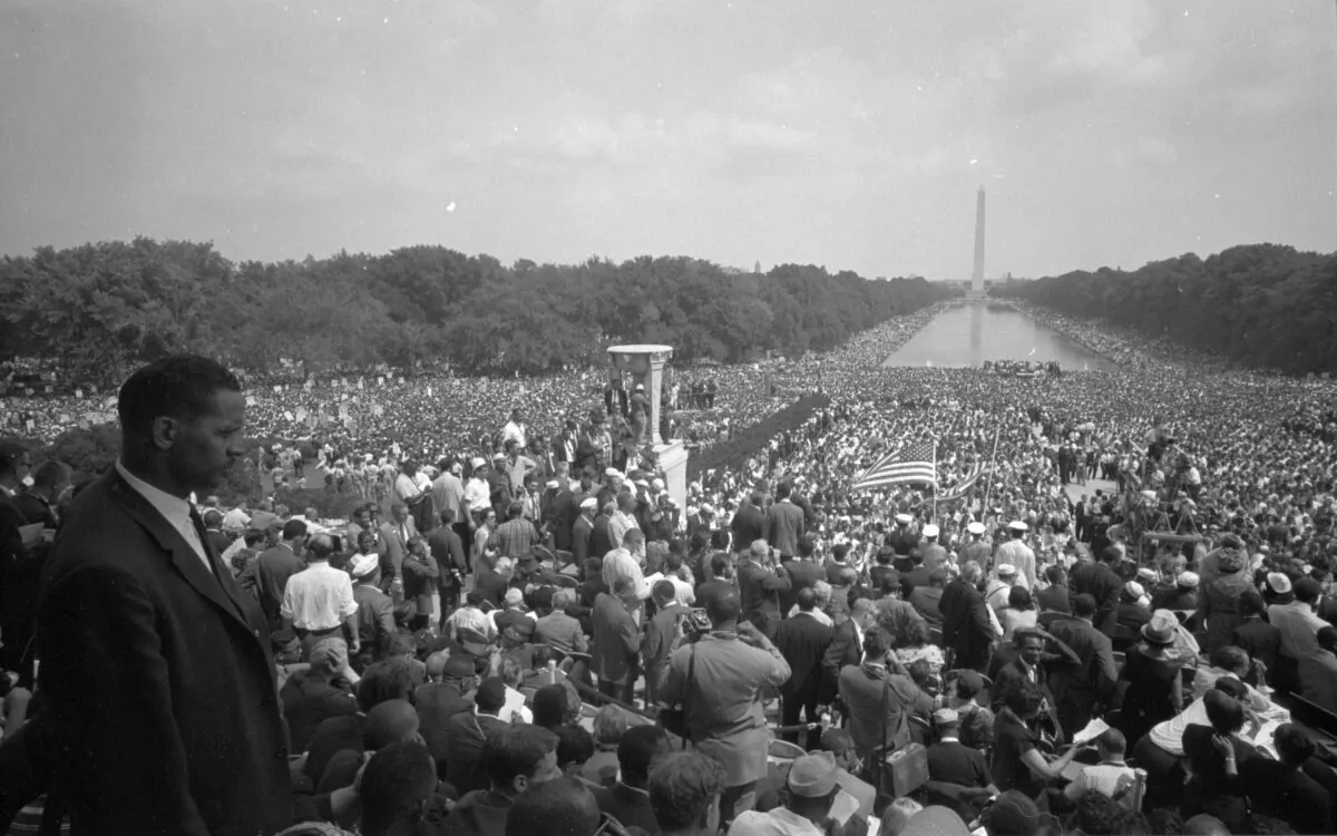 The Civil Rights Act of 1964—still the law of the land—bars employers from allowing a toxic work environment. A view of the huge crowd from the Lincoln Memorial to the Washington Monument, during the March on Washington on Aug. 28, 1963. (Warren K. Leffler/Library of Congress)