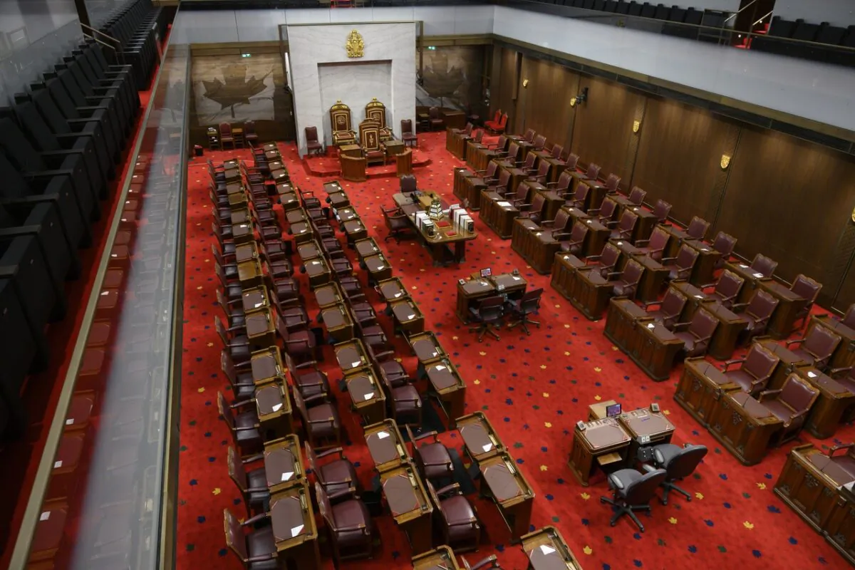 The Senate of Canada building and Senate Chamber are pictured in Ottawa on Feb. 18, 2019. (The Canadian Press/Sean Kilpatrick)