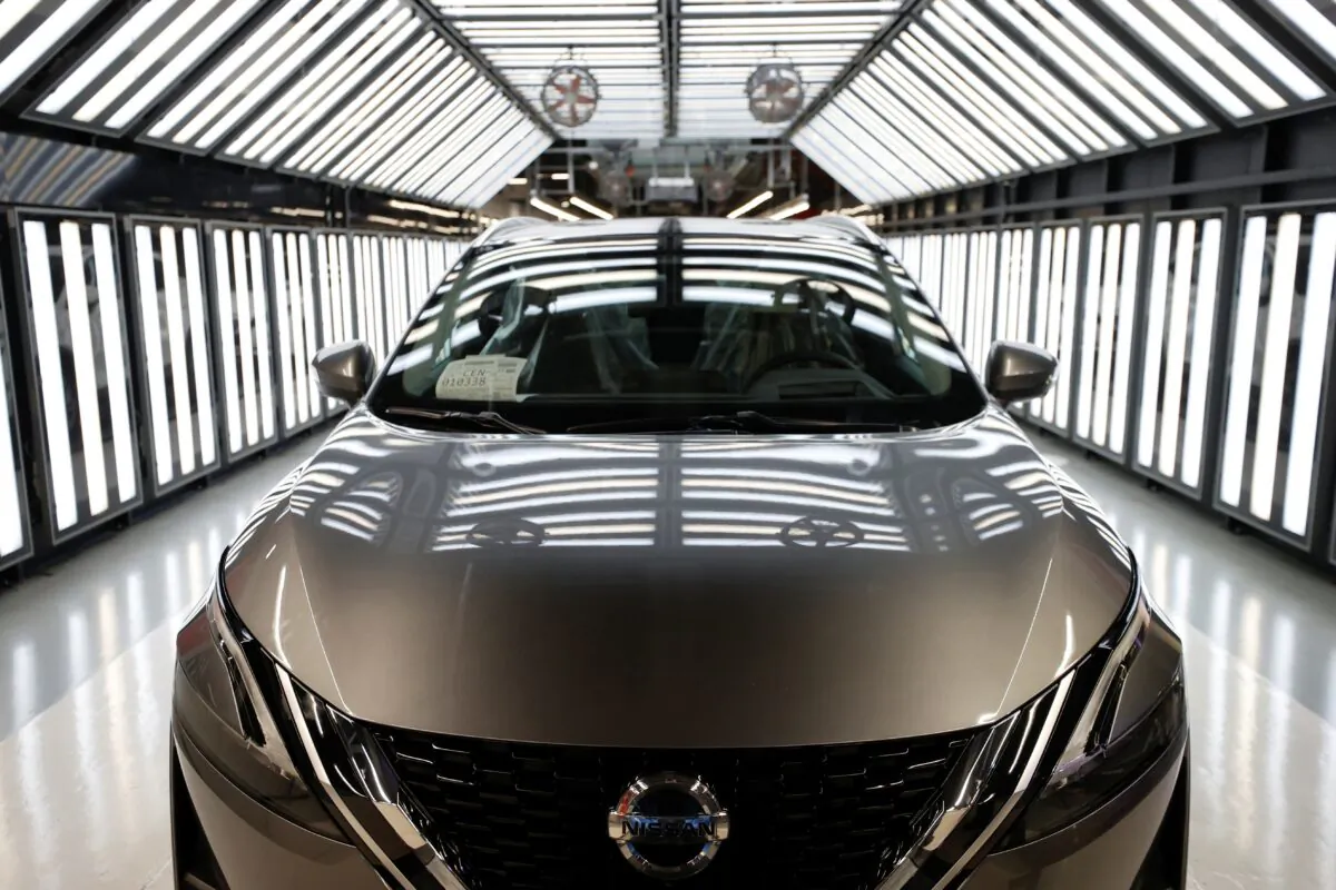 A Nissan Qashqai is seen ahead of a news conference, on the production line of Nissan's Sunderland plant in Sunderland, Britain, on July 1, 2021. (Phil Noble/Rueters)