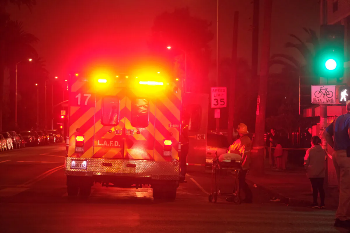 File photo of an ambulance in Los Angeles, on June 30, 2021. (Ringo H.W. Chiu/AP Photo)