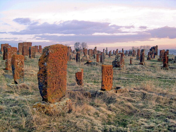 Khachkars in cemetery