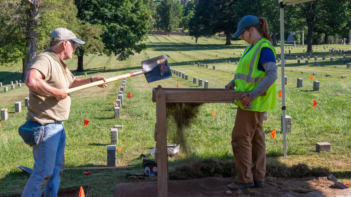 Archaeologists are looking for an available plot in Fredericksburg National Cemetery, which saw its last veteran burial in 1945. (National Park Service/Mary O'Neill/TNS)
