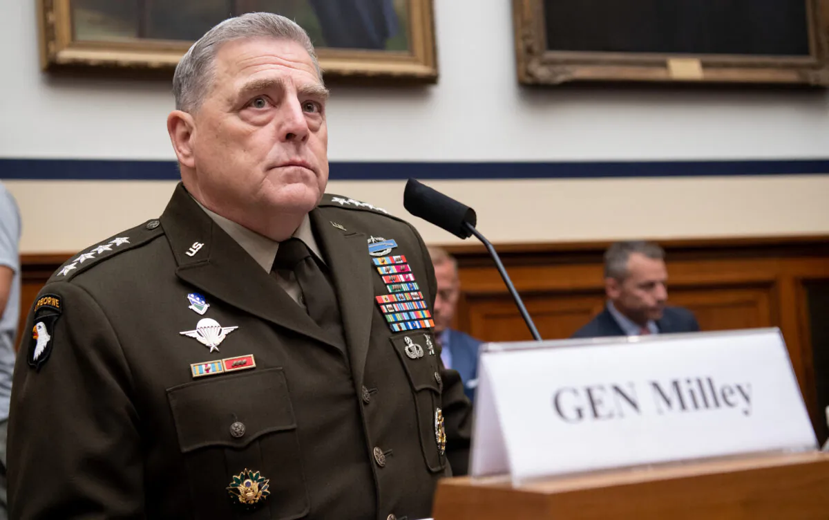Gen. Mark Milley, chairman of the Joint Chiefs of Staff, on Capitol Hill in Washington on June 23, 2021. (Saul Loeb/AFP via Getty Images)