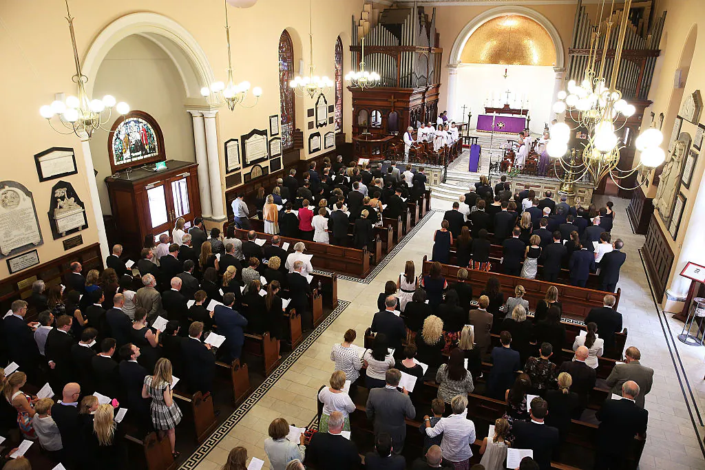 People gather for a special service of prayer and reflection at St. James Church in Sydney, Australia on Dec. 19, 2014. (Brendon Thorne/Getty Images)