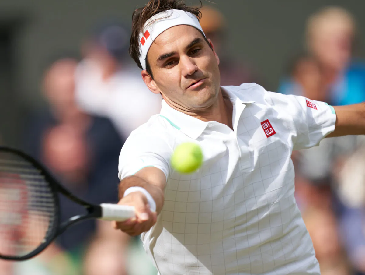 Roger Federer (SUI) plays Cameron Norrie (GBR) on Centre Court in the men’s third round at All England Lawn Tennis and Croquet Club in London, United Kingdom, Jul 3, 2021.(Peter van den Berg/USA TODAY Sports)