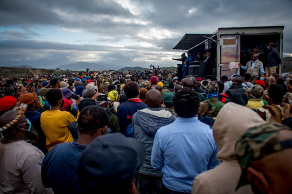 Former president Jacob Zuma addresses his supporters