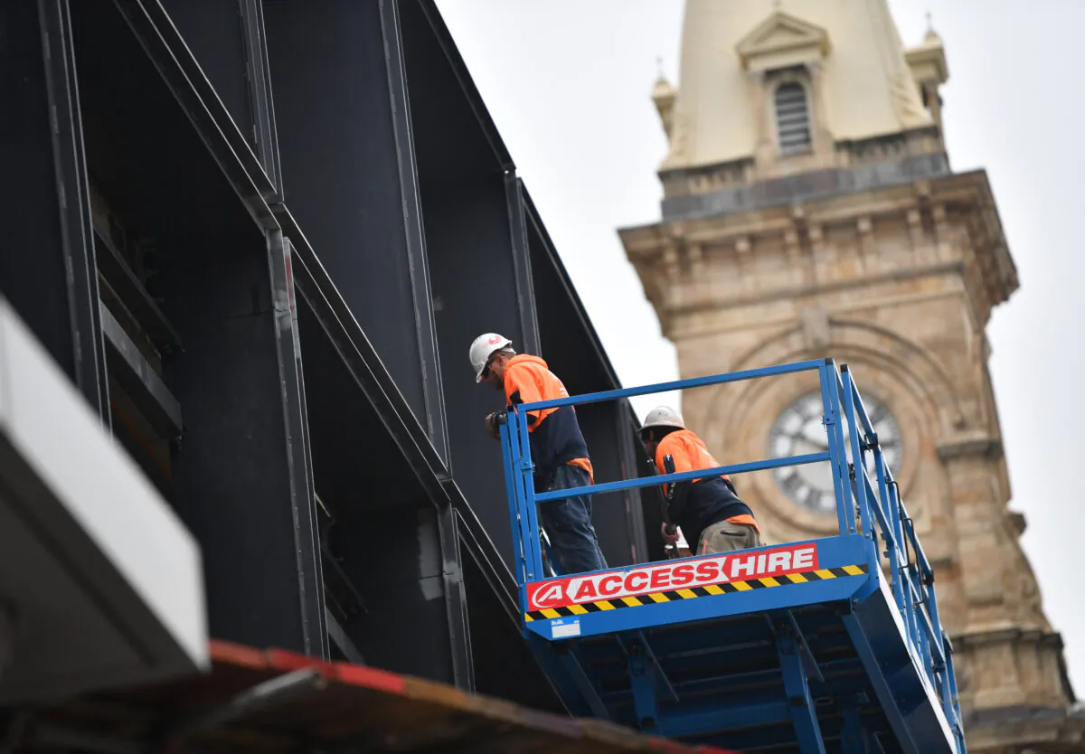 A generic view of a construction site in central Adelaide, Australia, July 18, 2019. (AAP Image/David Mariuz)