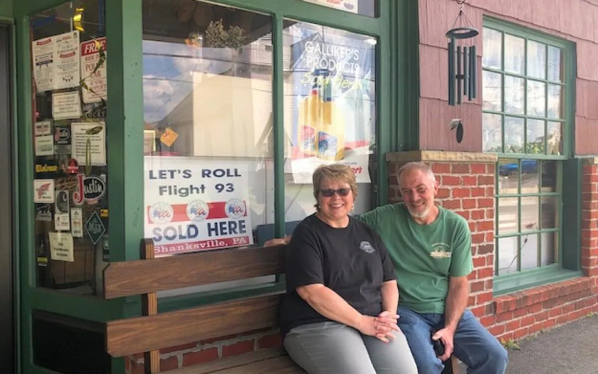 Siblings Mike and Michelle Duppstadt outside the Duppstadt General Store. (Salena Zito)