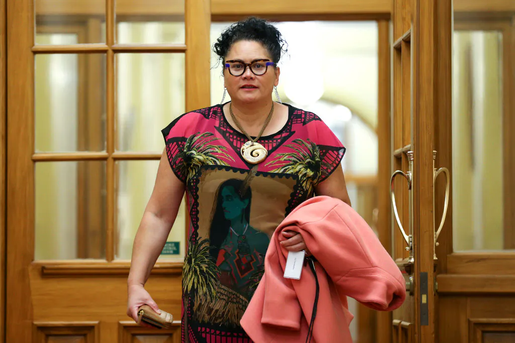 Labour MP Louisa Wall arrives for a party meeting at Parliament in Wellington, New Zealand on October 20, 2020. (Hagen Hopkins/Getty Images)