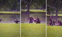 Incredible Dashcam Footage Shows Police Finding Missing Boy in Pond, Leaping In, Saving His Life