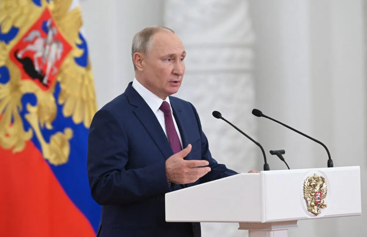 Russian President Vladimir Putin speaks during a meeting at the Kremlin in Moscow on June 30, 2021. (Alexey Nikolsky/Sputnik/AFP via Getty Images)