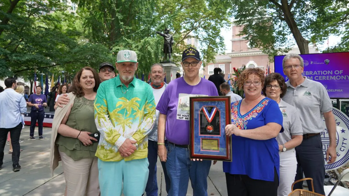 The Veterans Group is this year's winner of Wawa Foundation Hero Award with a $50k grant. Patti Lovi (front R) is the executive director of The Veterans Group. (William Huang/The Epoch Times)