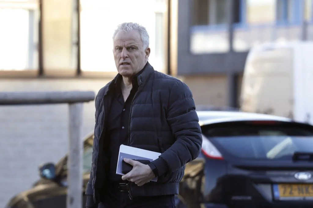 Dutch crime reporter Peter R. de Vries arrives at the heavily secured courtroom in Osdorp, Amsterdam, Netherlands, on Feb. 15, 2019. (Bas Czerwinski/AFP via Getty Images)