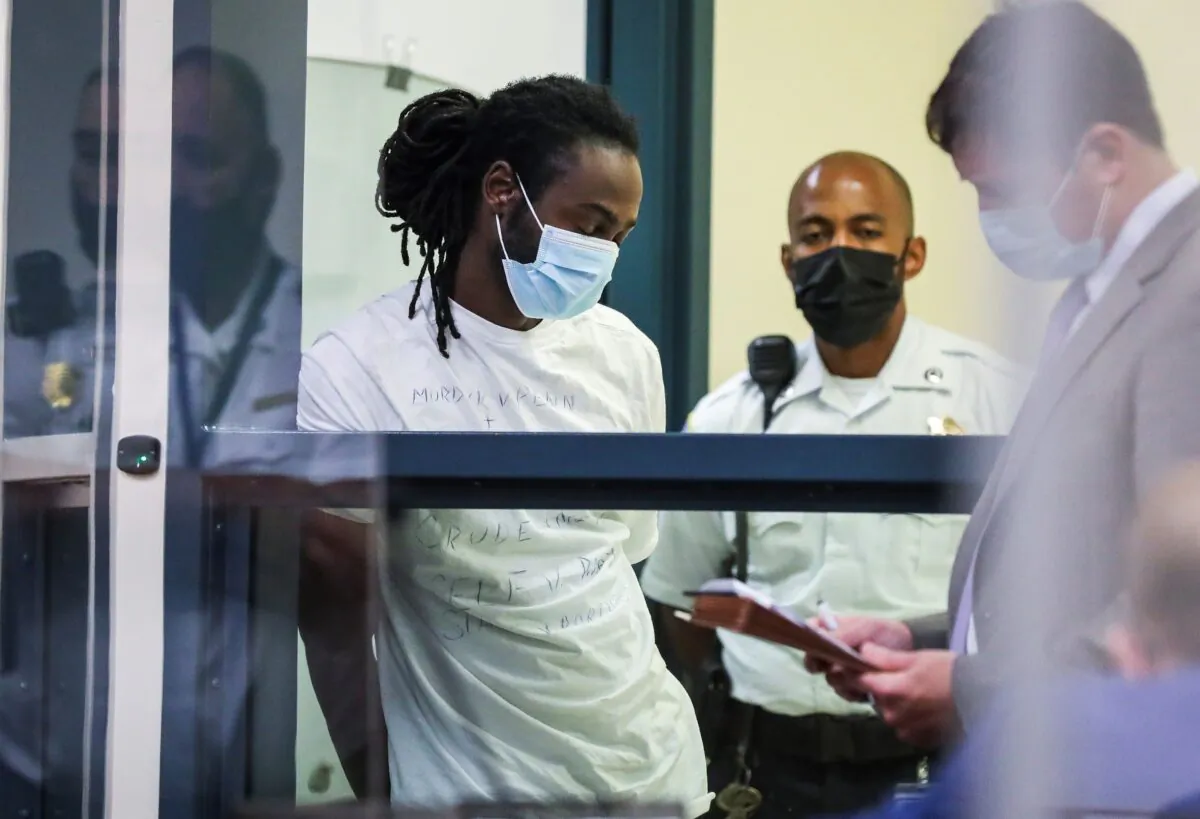 Conald Pierre is arraigned at the Malden District Court in Medford, Mass., on July 7, 2021. (Erin Clark/The Boston Globe via AP, Pool)