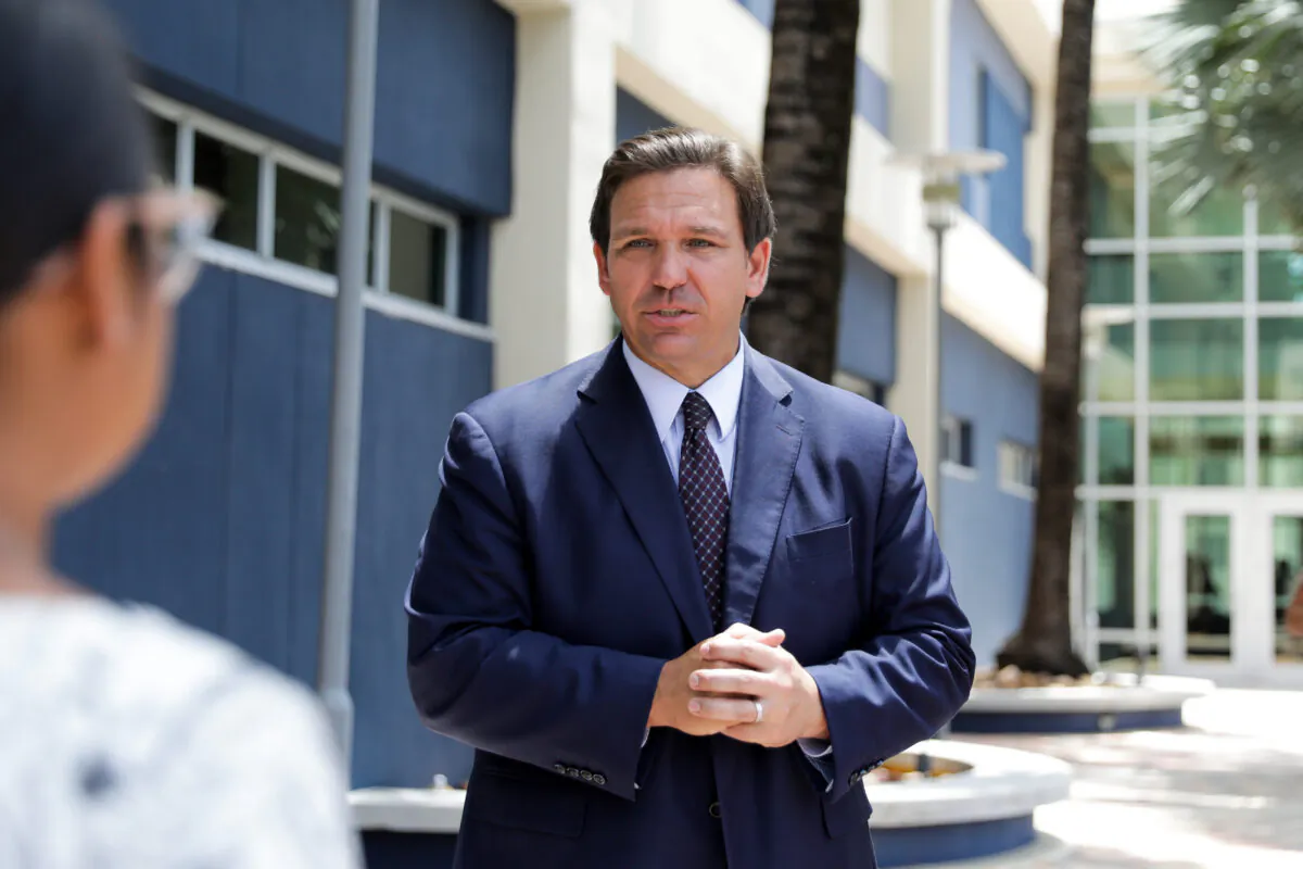 Florida Gov. Ron DeSantis in Miami on May 24, 2021. (Samira Bouaou/The Epoch Times)