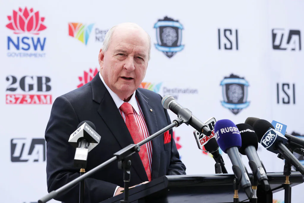 Alan Jones speaks to the media during a Wallabies & Barbarians media opportunity at Sydney Cricket Ground, Australia on Oct. 13, 2017. (Matt King/Getty Images)