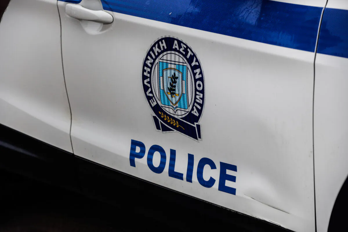 The Greek police car, in Greece, on June 13, 2021. (Byron Smith/Getty Images)
