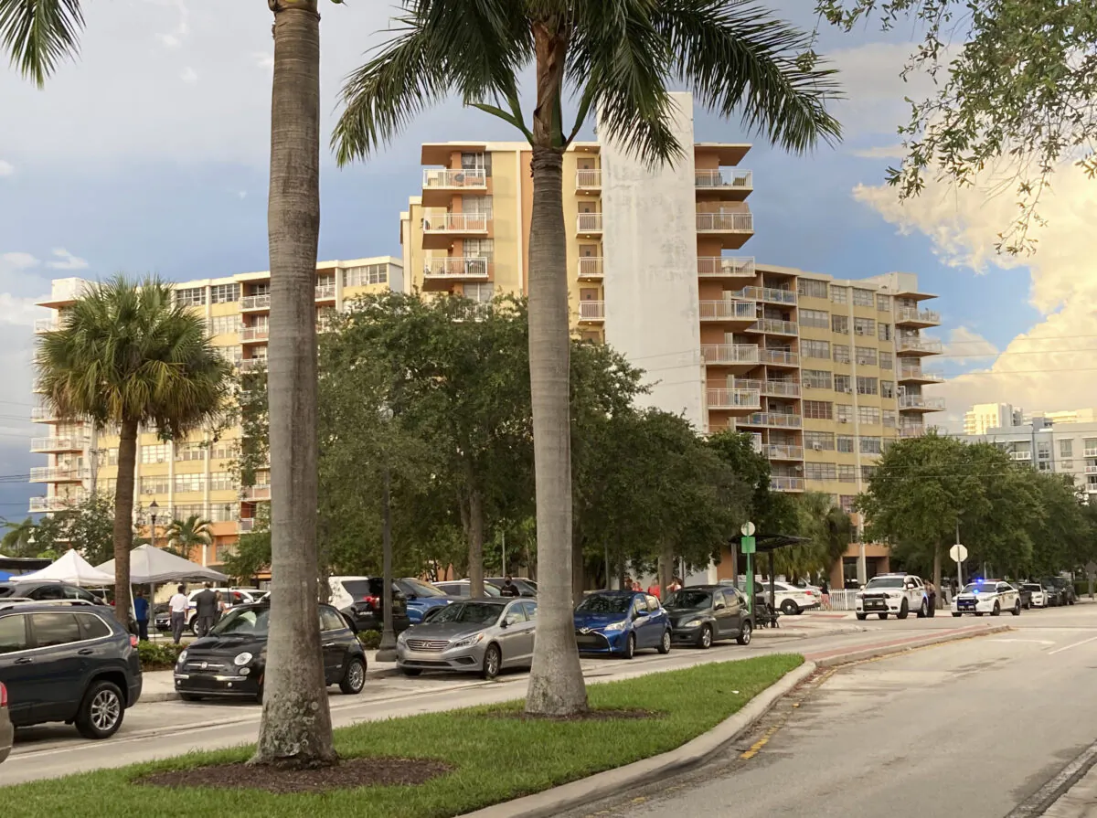 The 156-unit Crestview Towers in North Miami Beach, Fla., on July 2, 2021. (Rebecca Santana/AP Photo)