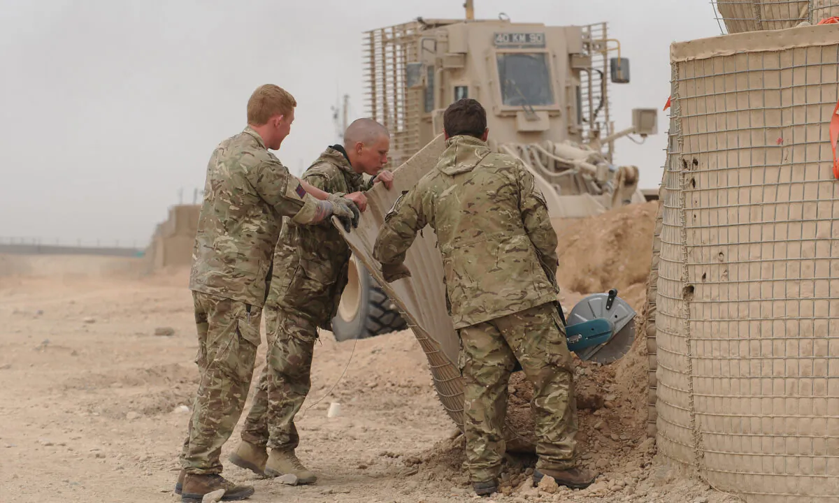 Soldiers in Helmand Province, Afghanistan, on March 16, 2014. (Joe Giddens/PA)