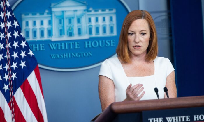 White House press secretary Jen Psaki holds a press briefing in the Brady Press Briefing Room of the White House in Washington on July 8, 2021. (Saul Loeb/AFP via Getty Images)