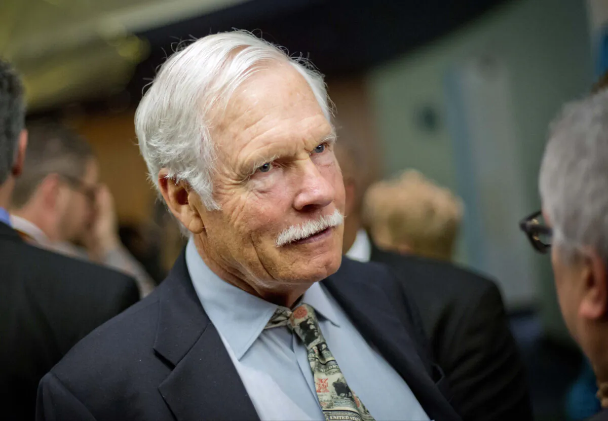 Ted Turner talks with guests at the Captain Planet Foundation benefit gala in Atlanta, Ga., on Dec. 6, 2013. (David Goldman/AP Photo)