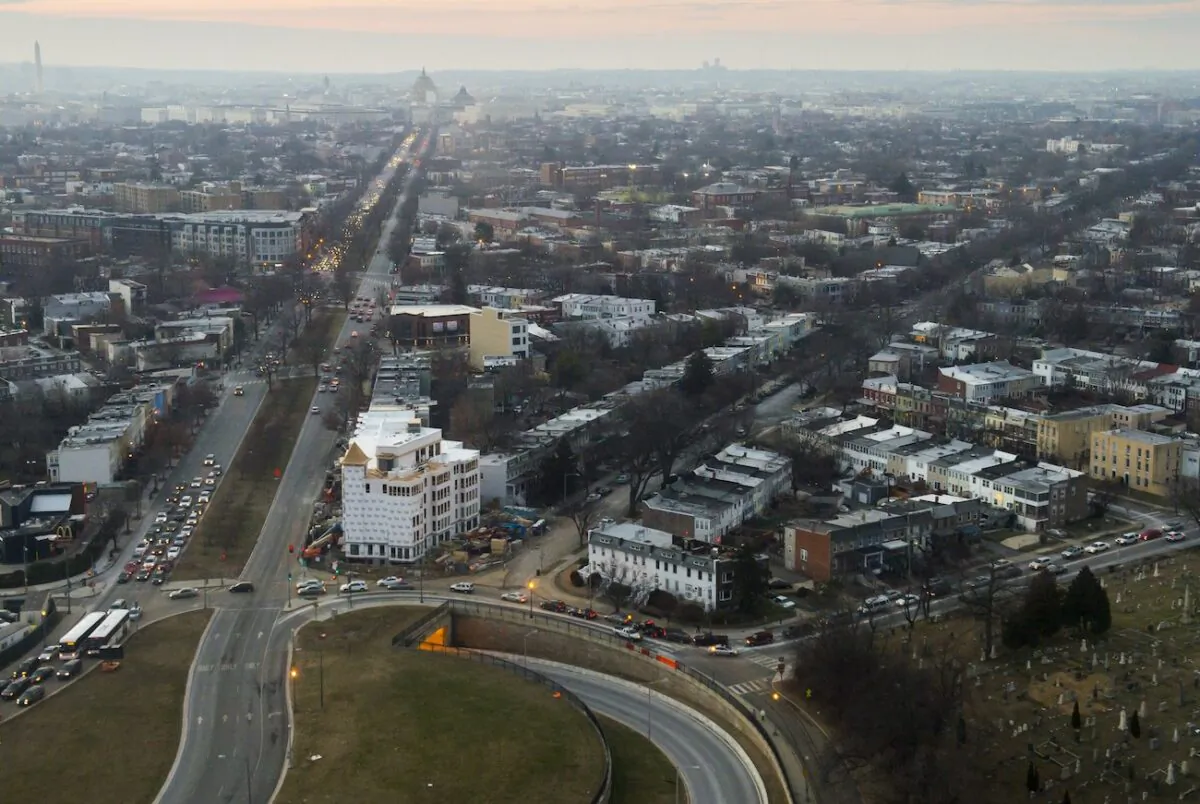 The Capitol Hill neighborhood at dusk in Washington in a file photo. (Saul Loeb/AFP via Getty Images)