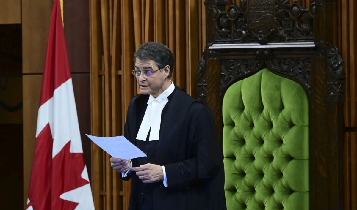 House Speaker Anthony Rota admonishes President of the Public Health Agency of Canada Iain Stewart in the House of Commons on June 21, 2021. (The Canadian Press/Sean Kilpatrick)