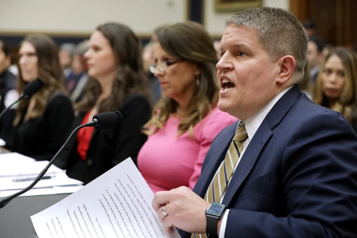 Former Bureau of Alcohol, Tobacco, Firearms, and Explosives (ATF) agent and Giffords Law Center senior policy adviser David Chipman (R) testifies before U.S. House Judiciary Committee during a hearing on assault weapons in the Rayburn House Office Building on Capitol Hill in Washington on Sept. 25, 2019. Chipman is President Joe Biden’s nominee to head the ATF. (Chip Somodevilla/Getty Images)