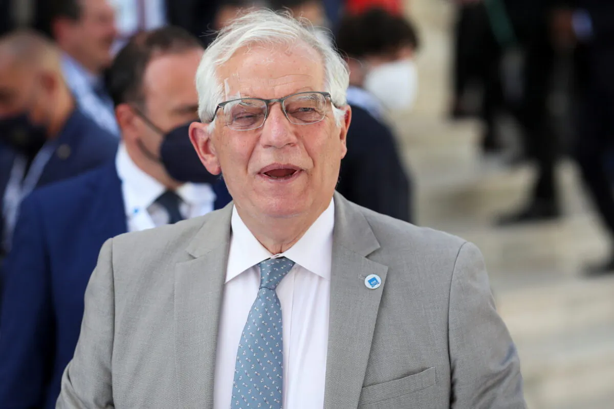 European Union foreign policy chief Josep Borrell arrives to attend the G-20 meeting of foreign and development ministers in Matera, Italy, on June 29, 2021. (Yara Nardi/Reuters)