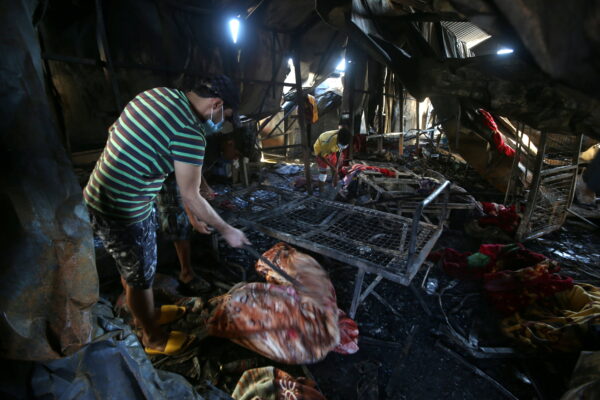Fire at al-Hussain coronavirus hospital in Nassiriya, Iraq