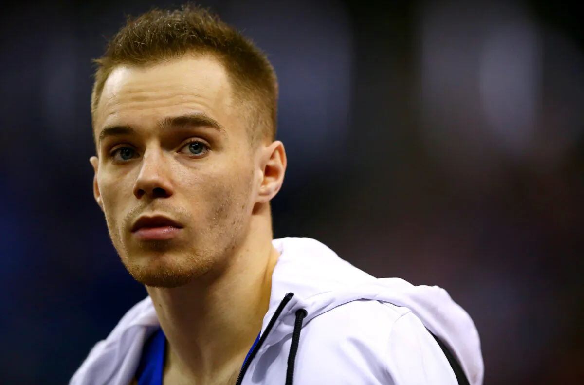 Oleg Verniaiev of Ukraine looks on before competing on the pommel horse during the men's competition for the iPro Sport World Cup of Gymnastics at The O2 Arena in London, England, on April 8, 2017. (Dan Istitene/Getty Images)