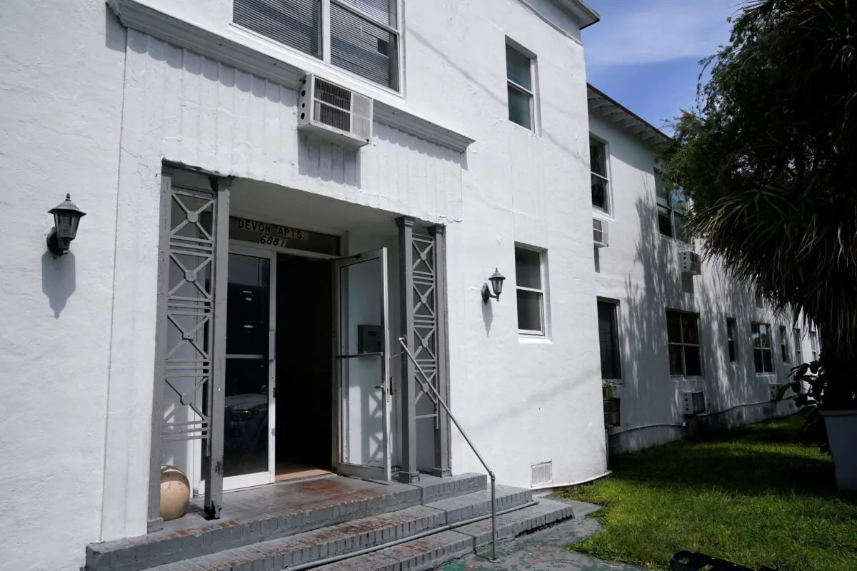 The Devon apartment building is shown in Miami Beach, Fla. on Wednesday, July 14, 2021. (AP Photo/Lynne Sladky)