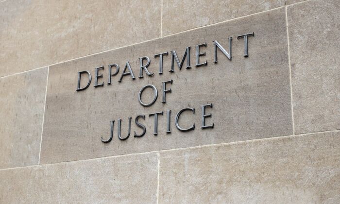 The U.S. Department of Justice is seen in Washington, on June 11, 2021. (Kevin Dietsch/Getty Images)