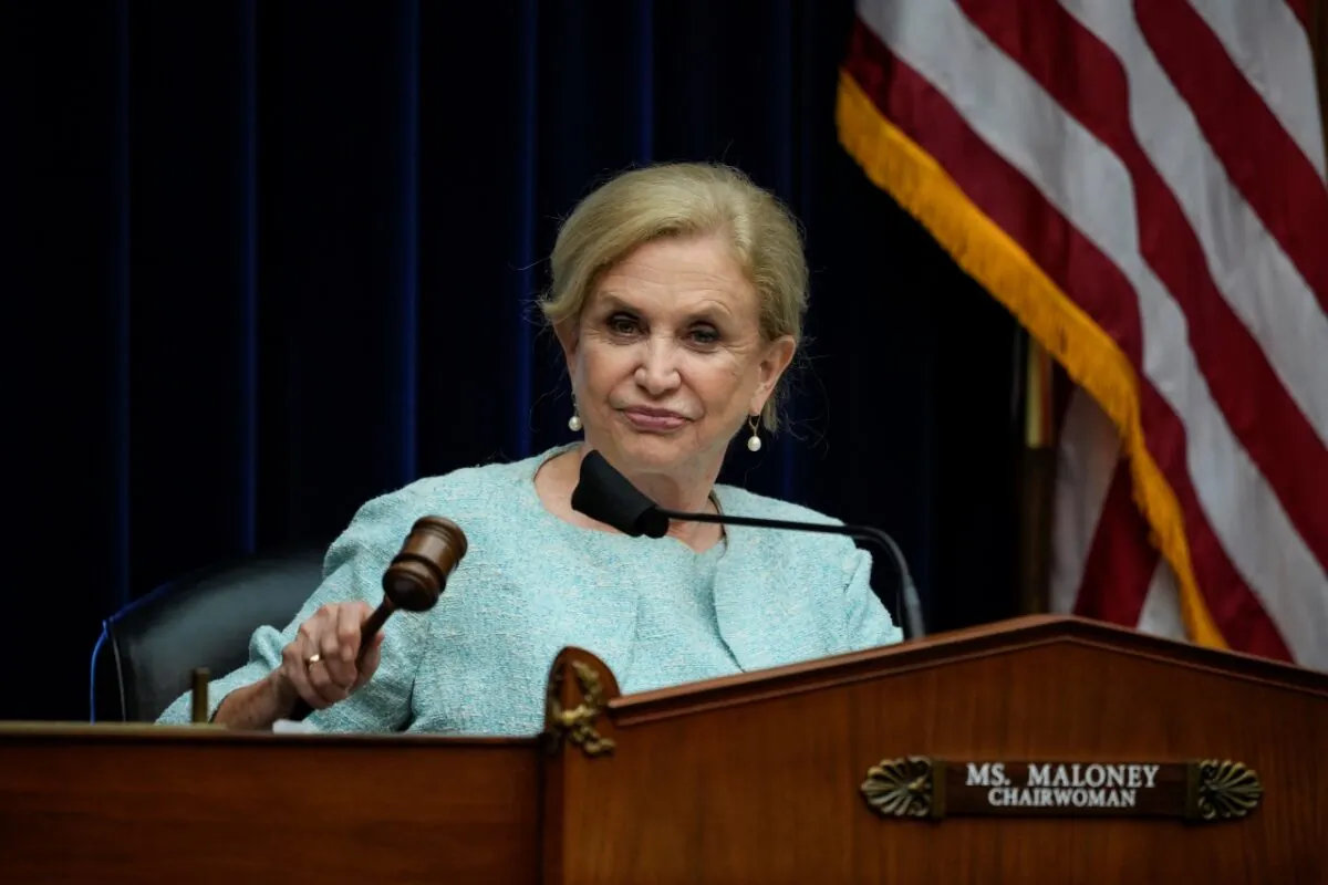 Committee chair Rep. Carolyn Maloney (D-N.Y.) gavels in a hearing of the House Oversight Committee on Capitol Hill in Washington on June 7, 2021. (Drew Angerer/Getty Images)