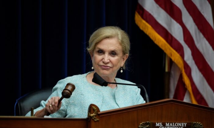Committee chair Rep. Carolyn Maloney (D-N.Y.) gavels in a hearing of the House Oversight Committee on Capitol Hill in Washington on June 7, 2021. (Drew Angerer/Getty Images)