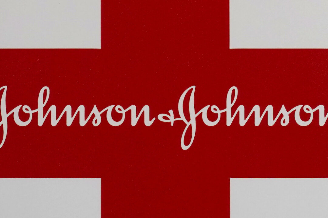 A Johnson & Johnson logo on the exterior of a first aid kit. (AP Photo/Steven Senne, file)