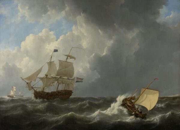 Ships,In,A,Turbulent,Sea,,By,Johannes,Christiaan,Schotel,,1826,
