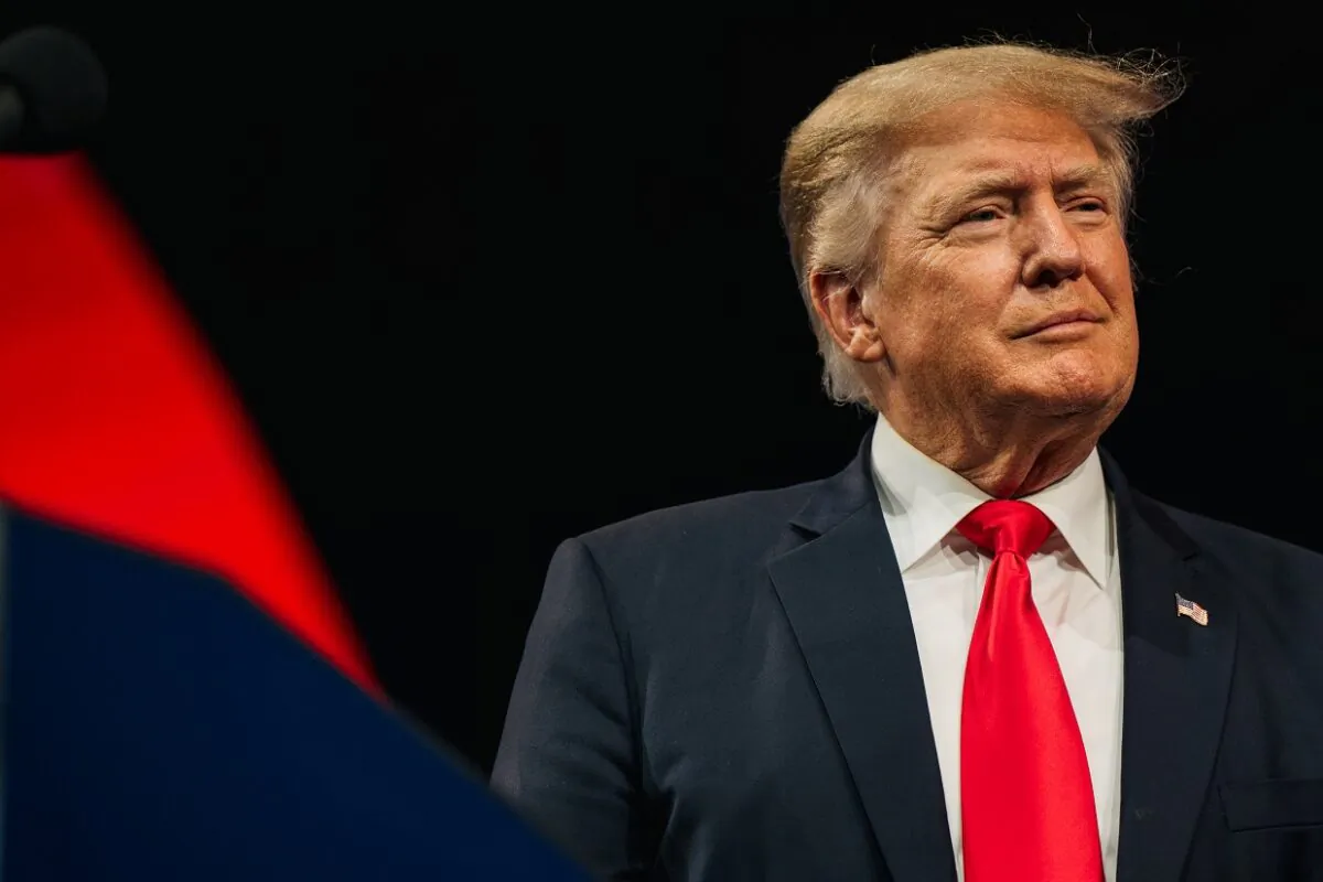 Former President Donald Trump prepares to speak during the Conservative Political Action Conference CPAC held at the Hilton Anatole in Dallas, Texas on July 11, 2021. (Brandon Bell/Getty Images)