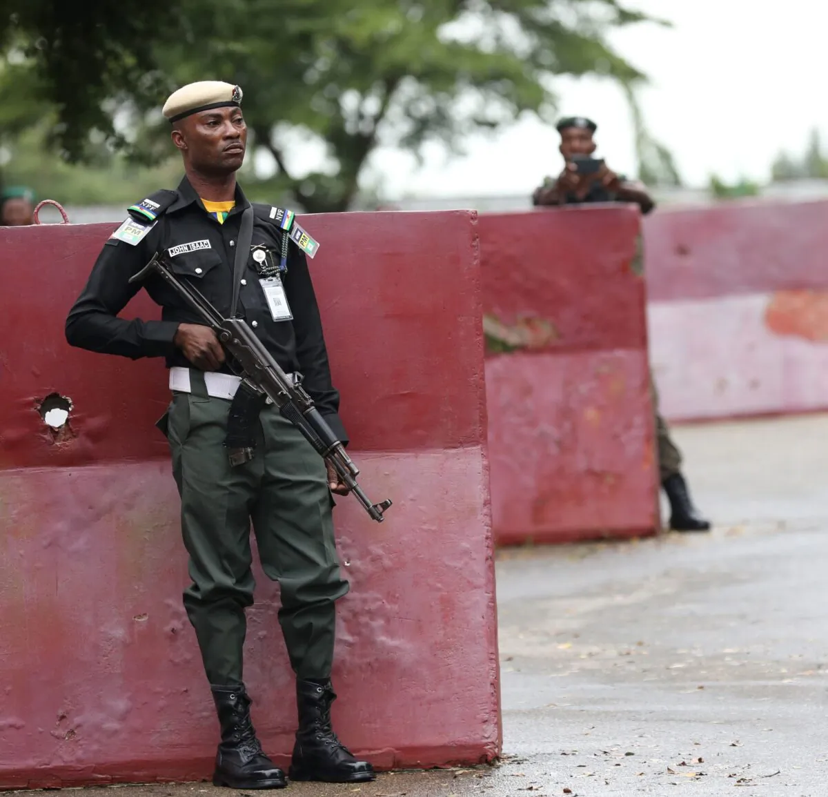 Policemen keep watch in Abuja, on Sept. 5, 2019. (Kola Sulaimon/AFP via Getty Images)