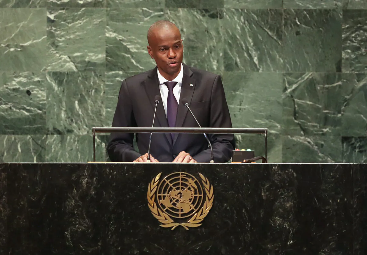 President Haiti Jovenel Moise addresses the United Nations General Assembly in New York City on Sept. 27, 2018. (John Moore/Getty Images)