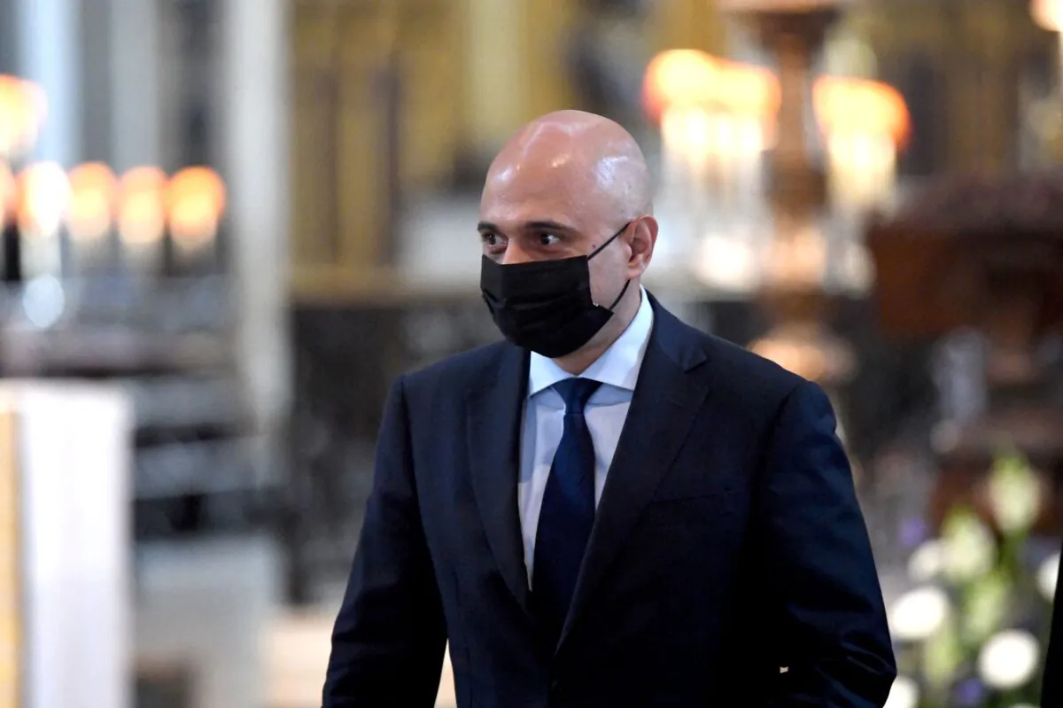 Britain's new Health Secretary Sajid Javid arrives for a thanksgiving service to celebrate in London, Britain, on July 5, 2021. (Stefan Rousseau/Pool via Reuters)