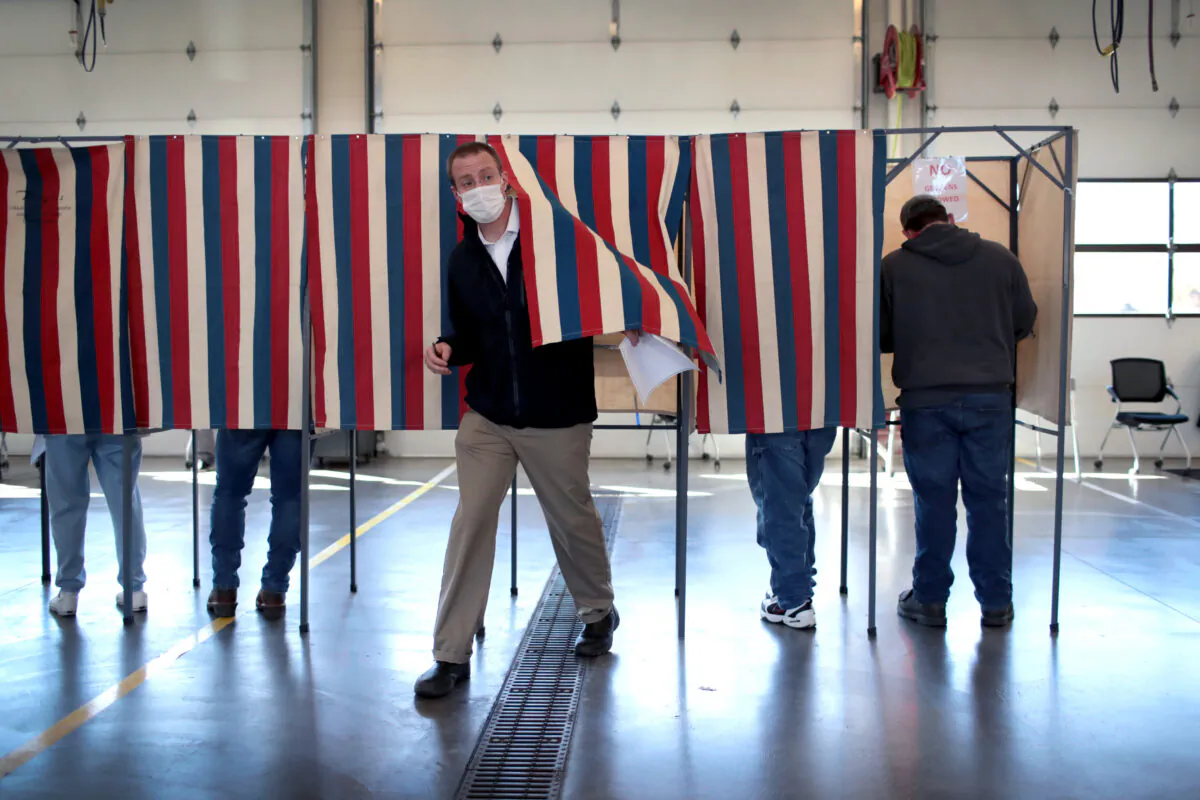 Residents vote at the Town of Beloit fire station near Beloit, Wis., on Nov. 3, 2020. (Scott Olson/Getty Images)
