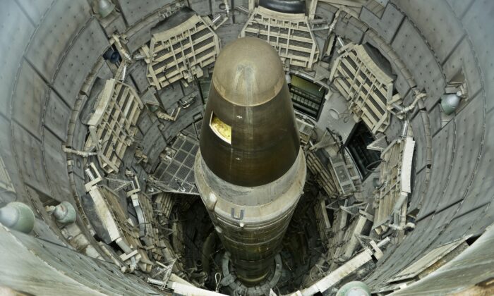 Example of a missile silo: A deactivated Titan II  nuclear ICMB is seen in a silo at the Titan Missile Museum on May 12, 2015 in Green Valley, Arizona. (Brendan Smialowski/AFP via Getty Images)