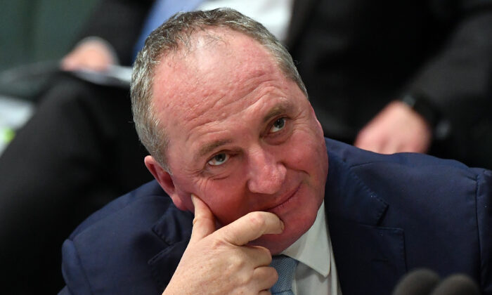 Australia's Deputy Prime Minister Barnaby Joyce during Question Time in the House of Representatives at Parliament House in Canberra, Australia, on June 23, 2021. (Sam Mooy/Getty Images)