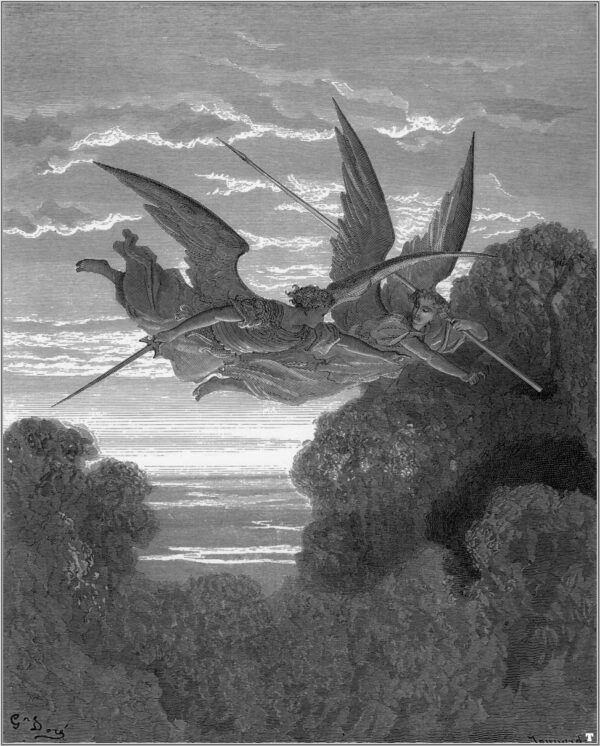 angels looking for satan
