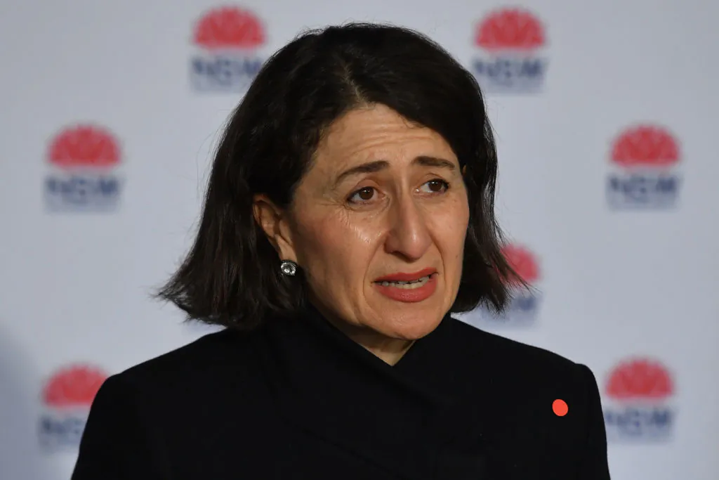 NSW Premier Gladys Berejiklian at a press conference to provide a COVID-19 update in Sydney, Australia, on July 19, 2021. (Mick Tsikas - Pool/Getty Images)