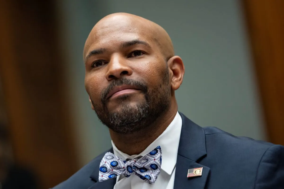 Former U.S. Surgeon General Dr. Jerome Adams testifies during a Select Subcommittee on the Coronavirus Crisis hearing about how to counter vaccine hesitancy, on Capitol Hill in Washington on July 1, 2021. (Drew Angerer/Getty Images)
