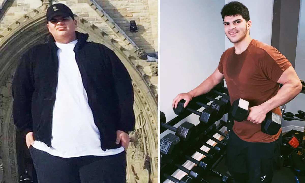 Omar Thaher from Mississauga, Ontario, before and after shedding the extra pounds. (Courtesy of Omar Thaher)